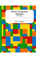 Primary Composition Notebook K-2 Story Paper 8.5" x 11" 110 pages: Colorful Building Blocks Theme