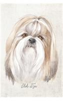 Shih Tzu Dog Portrait Notebook