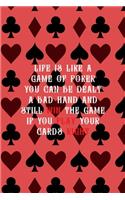 Life Is Like A Game Of Poker You Can Be Dealt A Bad Hand And Still Win The Game If You Play Your Hands Right