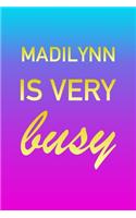 Madilynn: I'm Very Busy 2 Year Weekly Planner with Note Pages (24 Months) - Pink Blue Gold Custom Letter M Personalized Cover - 2020 - 2022 - Week Planning - 