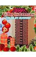 Merry Christmas Color By Numbers: a beautiful colouring book with Christmas designs on a black background, for gloriously vivid colours