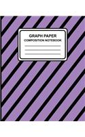 Graph Paper Composition Notebook: Stripes (Purple), 7.5" x 9.25", Graph Paper / Grid Notebook, 100 Pages, Professional Binding