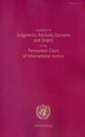 Summaries of Judgments, Advisory Opinions and Orders of the Permanent Court of International Justice
