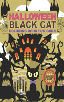 Halloween Black cat Coloring Book For Girls