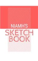 Niamh's Sketchbook: Personalized red sketchbook with name: 120 Pages