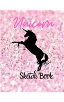 Unicorn Sketch Book: Pretty Pink Princess Journal Notebook Draw, Write, Doddle, Diary, Jotter, Blank pages 120 pages Children Girls Special Gift