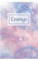 Emersyn: First Name Personalized Notebook, College Ruled (Lined) Journal, Cute Pastel Notepad with Marble Pattern for Girls, Teens and Women