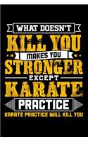 What doesn't kill you makes you stronger except Karate practice Karate practice will kill you
