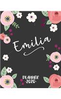 Emilia: Personalized Name Weekly Planner. Monthly Calendars, Daily Schedule, Important Dates, Goals and Thoughts all in One!