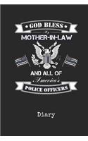 Diary: Mother in Law Police Officer Writing Journal I Back the Thin Blue Line Law Enforcement Cover with American Flag & Bald Eagle Daily Diaries for Journ