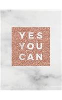 Yes You Can Academic Planner 2019-2020: Weekly & Monthly View Planner - Achieve Your Goals & Increase Productivity - Marble + Gold Girl Boss Quote(1 Inspiring Student Planners)