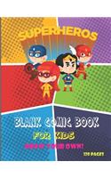 Superheros Blank Comic Book for Kids: Create Your Own Comics With This Comic Book Journal Notebook, over 120 Pages Large Big 8.5 x 11 Cartoon / Variety of Templates (Super Hero Comics): 