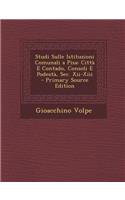 Studi Sulle Istituzioni Comunali a Pisa