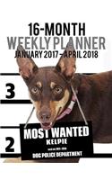 2017-2018 Weekly Planner - Most Wanted Kelpie: Daily Diary Monthly Yearly Calendar