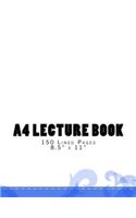 A4 Lecture Book 150 Lined Pages 8.5 X 11: Soft Blue Design