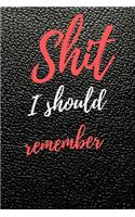 Shit I should remember: Internet Password Logbook, Journal & Notebook, Log Book For Disorganized People