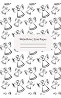 Cute Sleep Angel Theme Wide Ruled Line Paper