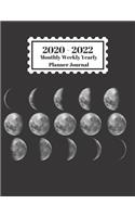 2020 - 2022 Monthly Weekly Yearly Planner Journal: Moon Phases Design Cover 2 Year Planner Appointment Calendar Organizer And Journal Notebook