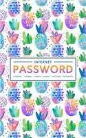 Internet Password Logbook - Journal - Libreta - Cahier - Taccuino - Notizbuch: 100 Page Password Book to Track & Organize Your Computer Logins, Internet Addresses & Usernames: Watercolor Pineapples 105-9