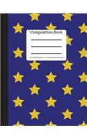 Composition Book 100 Sheet/200 Pages 8.5 X 11 In.-Wide Ruled-Yellow Stars