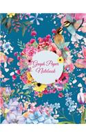 Graph Paper Notebook: Pretty Flowers Design, 8.5" X 11" Square Blank Quad Ruled 1/4" Inch Graph Paper, Blank Graph Paper Composition Books