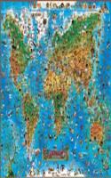 Animals of the World kids wall map laminated