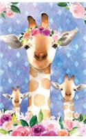 Journal Notebook For Animal Lovers Giraffes In Flowers 2: Blank Journal To Write In, Unlined For Journaling, Writing, Planning and Doodling, For Women, Men, Kids, 160 Pages, Easy To Carry Size