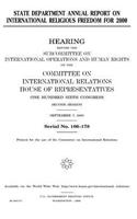 State Department annual report on international religious freedom for 2000