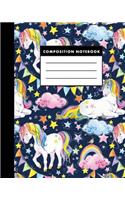 Composition Notebook: Rainbow Unicorns 8x10 Composition Notebook (the Best Study Journal for You)