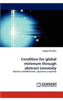 Condition for global minimum through abstract convexity