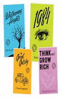 Pack of 4 Classic Novel Book for Adult - Wuthering Heights, Great Gatsby, 1984, Think & Grow Rich