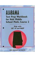 Alabama Test Prep Workbook for Holt Middle School Math, Course 2