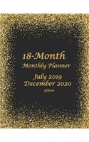 18-Month Monthly Planner July 2019 - December 2020 Glitter
