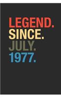 Legend Since July 1977: Graph Paper Journal (6 X 9 - 120 Pages/ 5 Squares per inch) for Birthday Gift Idea