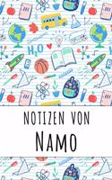 Notizen von Namo: Liniertes Notizbuch für deinen personalisierten Vornamen