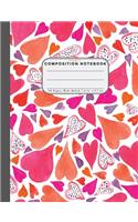 Wide Ruled Composition Notebook Hearts