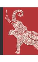 Notebook: Red Elephant Notebook150 pages Wide Ruled School Notebook for Notes, Lists, Journaling, Diary