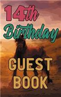 14th Birthday Guest Book: 14 Horse Riding Celebration Message Logbook for Visitors Family and Friends to Write in Comments & Best Wishes Gift Log (Guestbook)