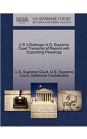 U S V.Gettinger U.S. Supreme Court Transcript of Record with Supporting Pleadings