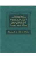 Historical and Reminiscent Sermon Preached at the Fiftieth Anniversary of the Baptist Church, Red Bank, New Jersey