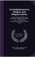 On Establishments In Religion, And Religious Liberty