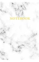 Notebook: Classic Black and White Marble with Gold Lettering, Lined Notebook / Journal Gift, 120 Pages, 6x9, Soft Cover, Matte Finish