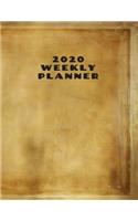 2020 Weekly planner: January 1, 2020 - December 31, 2020 calendar gold vintage frame cover