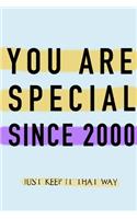 NOTEBOOK YOU ARE SPECIAL SINCE 2000 MATTE FINISH *HIGH QUALITY* 6x9 inches 120 pages