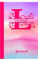 London Journal: Personalized Custom First Name Personal Writing Diary - Cute Pink & Purple Watercolor Effect Cover - Daily Journaling for Journalists & Writers for 