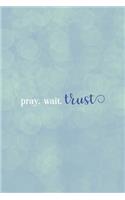 Pray. Wait. Trust: Faith Notebook Journal Composition Blank Lined Diary Notepad 120 Pages Paperback (Green)