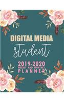 Digital Media Student: 2019-2020 Weekly and Monthly Planner Academic Year with Class Timetable Exam Assignment Schedule Record School College University