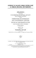 Oversight of ballistic missile defense (part I)