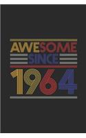 Awesome Since 1964: Blank Lined Notebook - Journal for Birthday Gift Idea