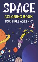 Space Coloring Book for Girls Ages 4-7